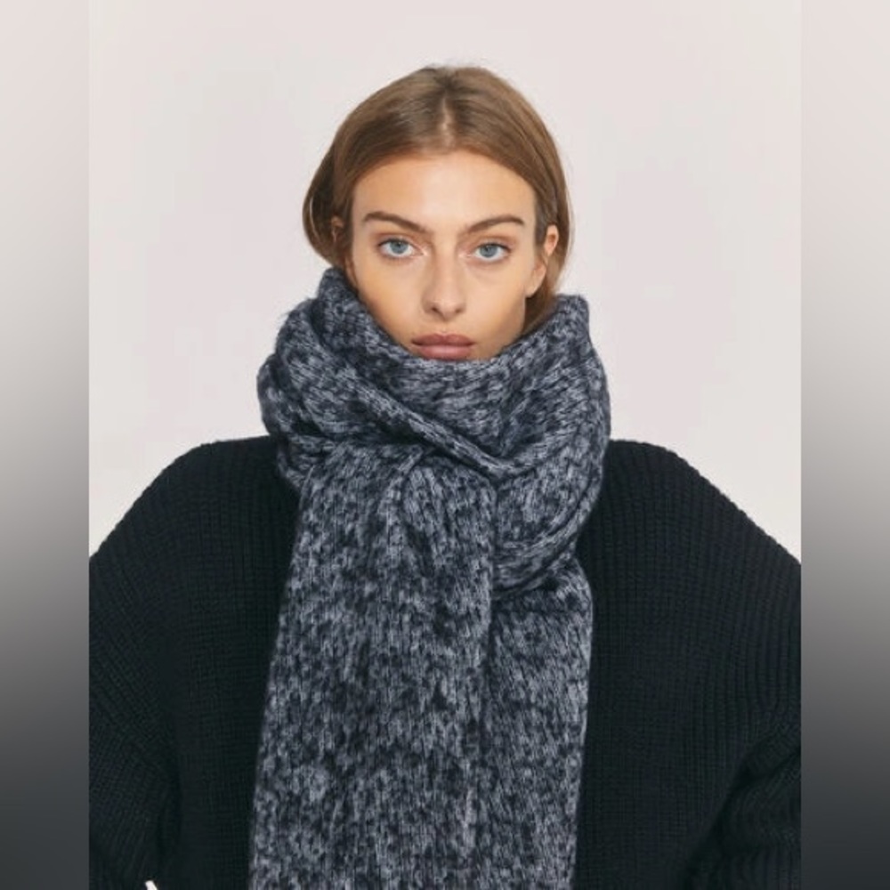 IRO josi fringed mélange wool-blend scarf